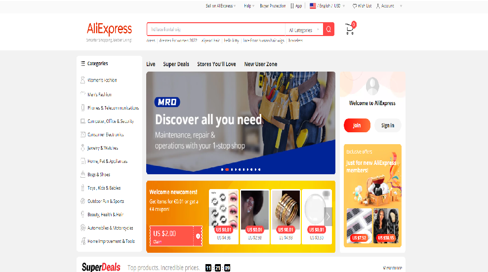 AliExpress Homepage