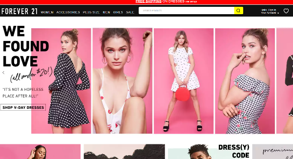 Forever 21 Homepage Image