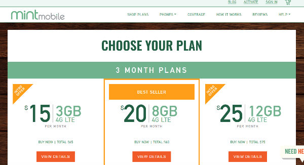 does mint mobile plans include taxes and fees